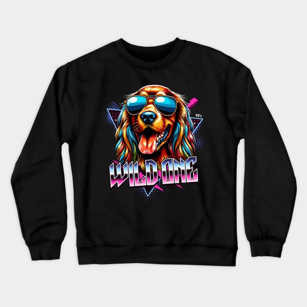 Wild One Sussex Spaniel Crewneck Sweatshirt by Miami Neon Designs